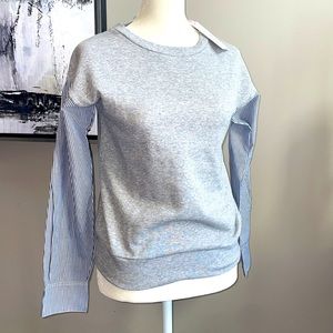 Vineyard Vines Heather Gray Fashion Mixed Media Top XXS